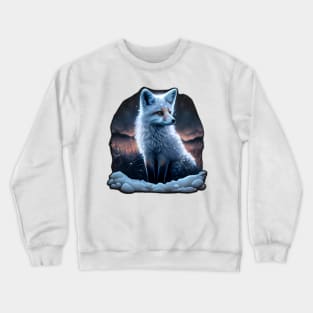 Adorable polar fox in the snow Crewneck Sweatshirt